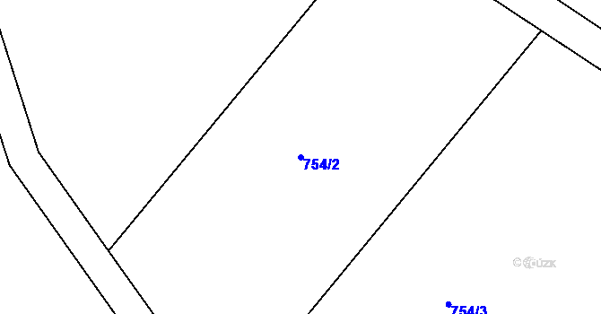 Parcela st. 754/2 v KÚ Krasonice, Katastrální mapa