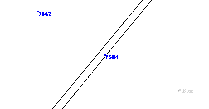 Parcela st. 754/4 v KÚ Krasonice, Katastrální mapa