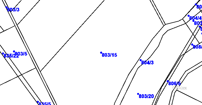 Parcela st. 803/15 v KÚ Krasonice, Katastrální mapa