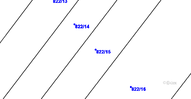 Parcela st. 822/15 v KÚ Krasonice, Katastrální mapa
