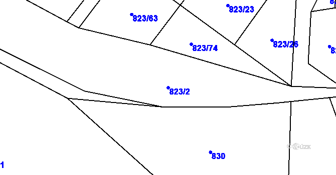 Parcela st. 823/2 v KÚ Krasoňov, Katastrální mapa