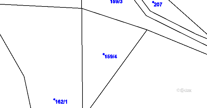 Parcela st. 159/4 v KÚ Krasoňov, Katastrální mapa