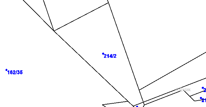 Parcela st. 214/2 v KÚ Krasoňov, Katastrální mapa