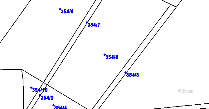Parcela st. 354/8 v KÚ Krasoňov, Katastrální mapa