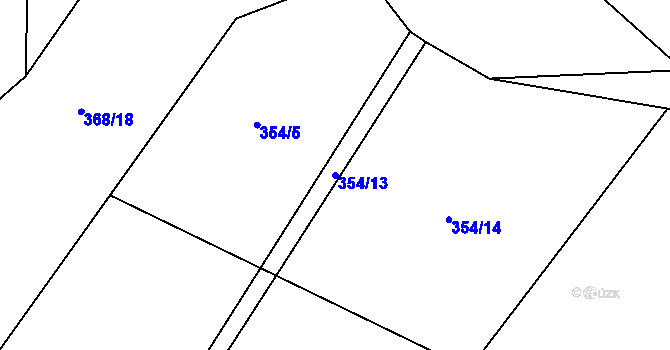 Parcela st. 354/13 v KÚ Krasoňov, Katastrální mapa