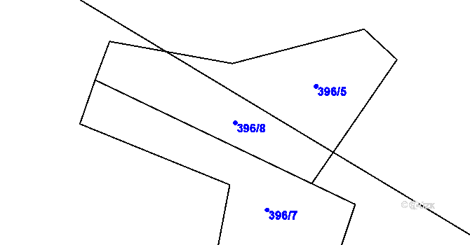 Parcela st. 396/8 v KÚ Krasoňov, Katastrální mapa