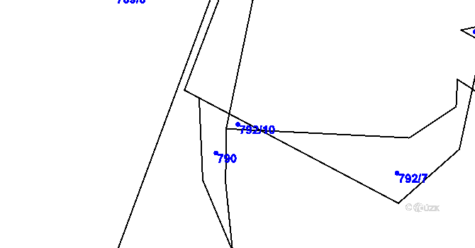 Parcela st. 792/10 v KÚ Krasoňov, Katastrální mapa