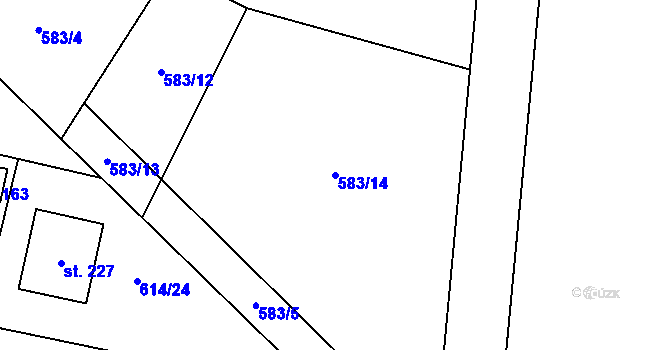 Parcela st. 583/14 v KÚ Krasoňov, Katastrální mapa