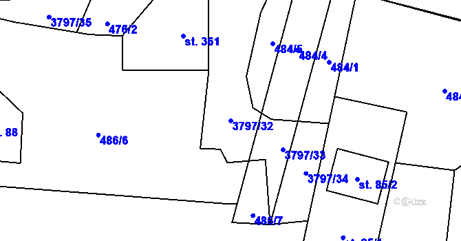 Parcela st. 3797/32 v KÚ Krasov, Katastrální mapa