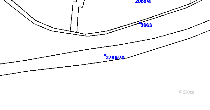 Parcela st. 3796/70 v KÚ Krasov, Katastrální mapa