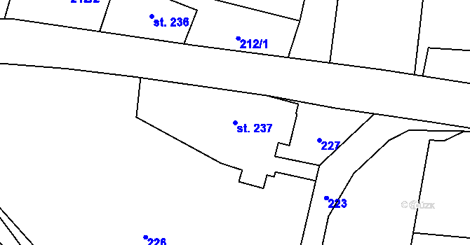 Parcela st. 237 v KÚ Krasov, Katastrální mapa