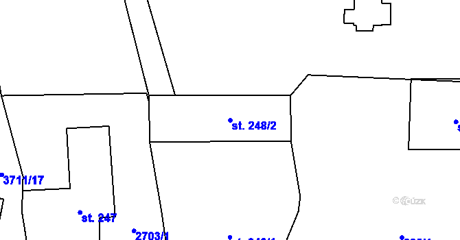 Parcela st. 248/2 v KÚ Krasov, Katastrální mapa