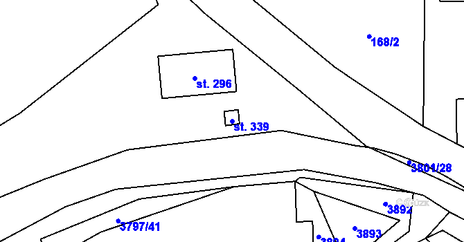 Parcela st. 339 v KÚ Krasov, Katastrální mapa