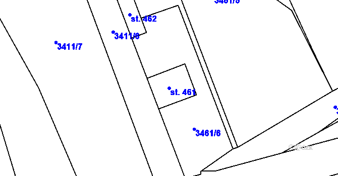 Parcela st. 461 v KÚ Krasov, Katastrální mapa