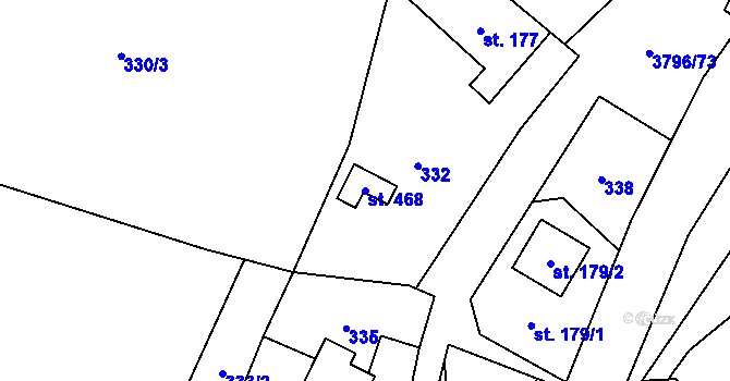 Parcela st. 468 v KÚ Krasov, Katastrální mapa