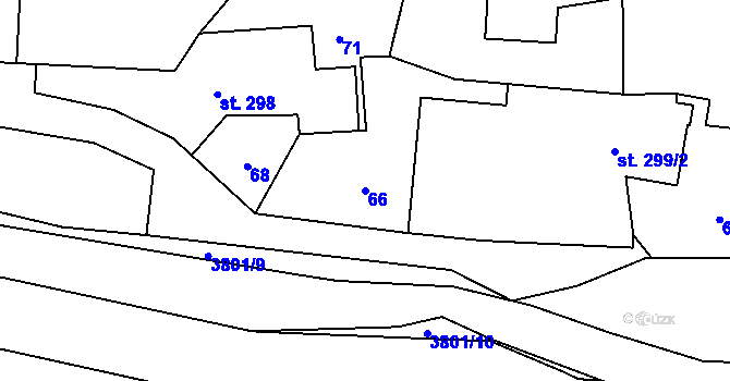 Parcela st. 66 v KÚ Krasov, Katastrální mapa