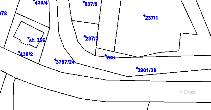Parcela st. 236 v KÚ Krasov, Katastrální mapa