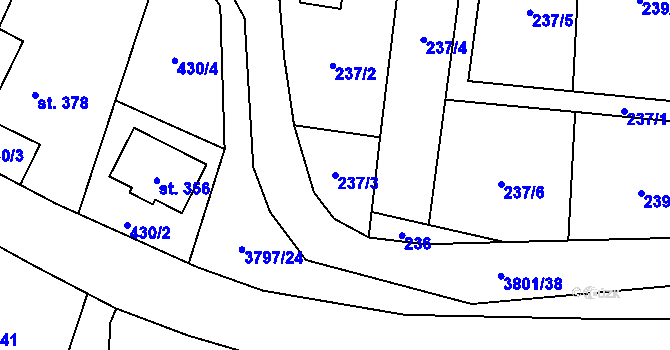 Parcela st. 237/3 v KÚ Krasov, Katastrální mapa