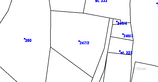 Parcela st. 247/2 v KÚ Krasov, Katastrální mapa