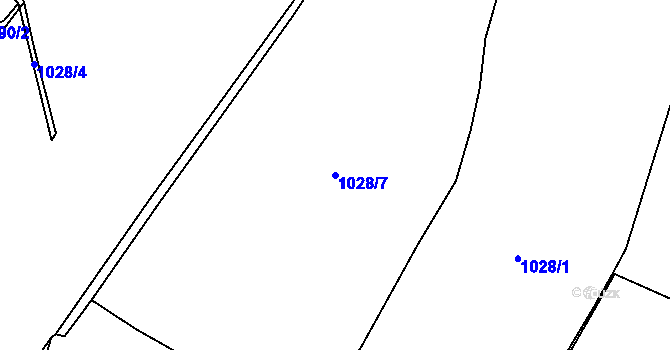 Parcela st. 1028/7 v KÚ Krasov, Katastrální mapa