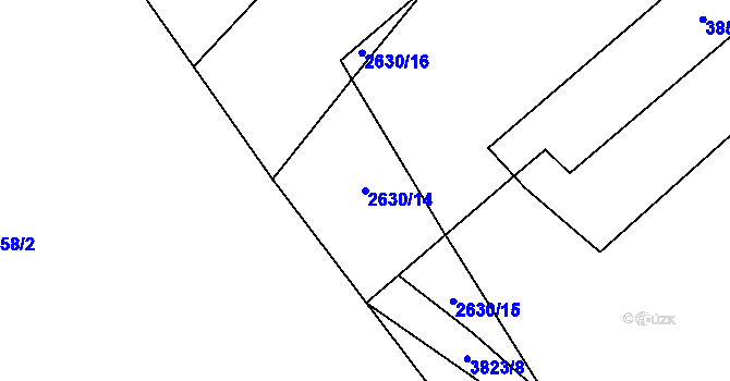 Parcela st. 2630/14 v KÚ Krasov, Katastrální mapa