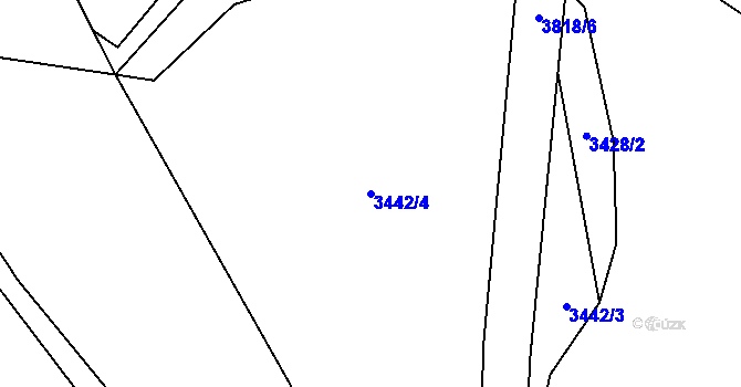 Parcela st. 3442/4 v KÚ Krasov, Katastrální mapa