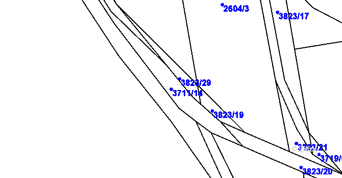 Parcela st. 3711/14 v KÚ Krasov, Katastrální mapa