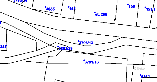 Parcela st. 3796/13 v KÚ Krasov, Katastrální mapa