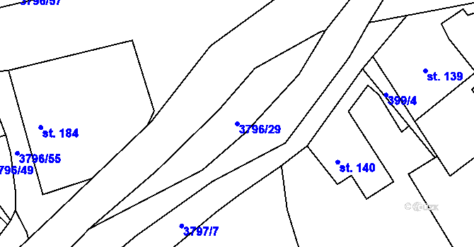 Parcela st. 3796/29 v KÚ Krasov, Katastrální mapa