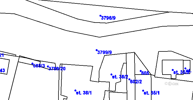 Parcela st. 3799/9 v KÚ Krasov, Katastrální mapa