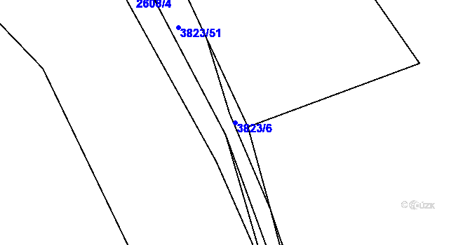 Parcela st. 3823/6 v KÚ Krasov, Katastrální mapa