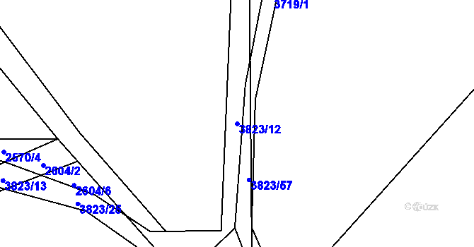 Parcela st. 3823/12 v KÚ Krasov, Katastrální mapa