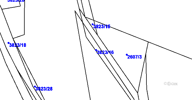 Parcela st. 3823/16 v KÚ Krasov, Katastrální mapa