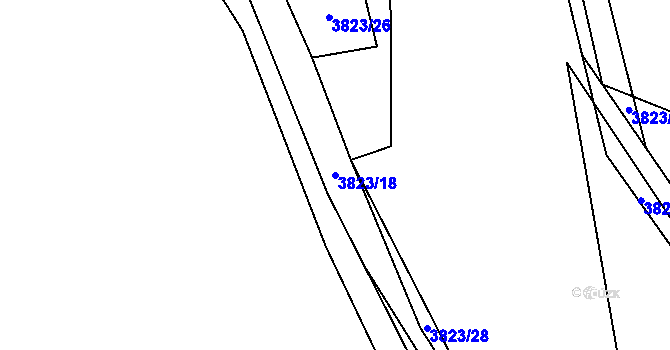 Parcela st. 3823/18 v KÚ Krasov, Katastrální mapa