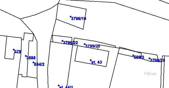 Parcela st. 3799/21 v KÚ Krasov, Katastrální mapa