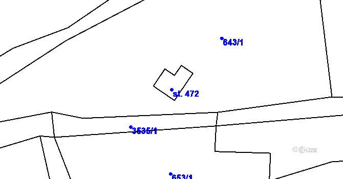 Parcela st. 472 v KÚ Krasov, Katastrální mapa