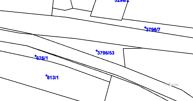 Parcela st. 3796/53 v KÚ Krasov, Katastrální mapa