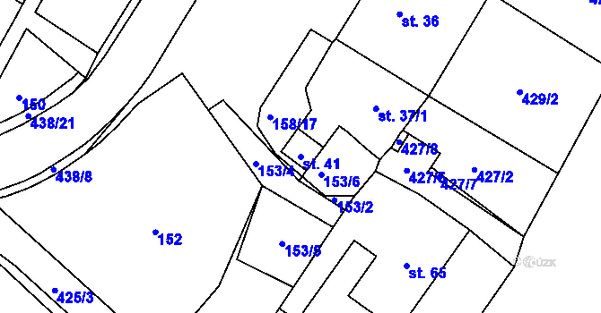 Parcela st. 41 v KÚ Krasová, Katastrální mapa