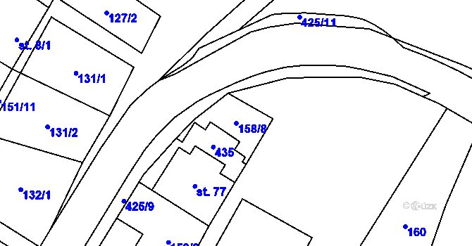 Parcela st. 158/8 v KÚ Krasová, Katastrální mapa