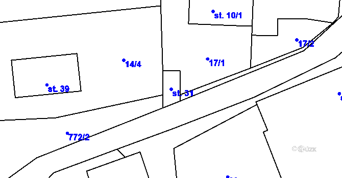 Parcela st. 31 v KÚ Krašlovice, Katastrální mapa