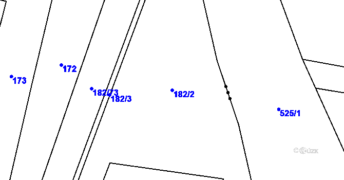 Parcela st. 182/2 v KÚ Krašlovice, Katastrální mapa