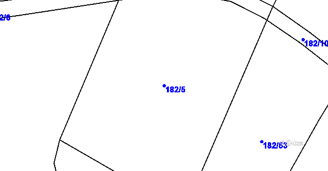 Parcela st. 182/5 v KÚ Krašlovice, Katastrální mapa