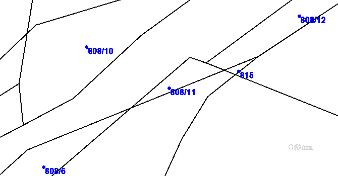 Parcela st. 808/11 v KÚ Krašlovice, Katastrální mapa