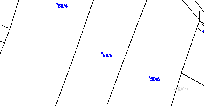 Parcela st. 50/5 v KÚ Krašlovice, Katastrální mapa