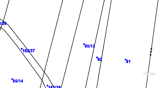 Parcela st. 85/12 v KÚ Krašlovice, Katastrální mapa