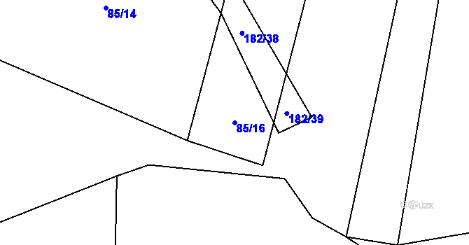 Parcela st. 85/16 v KÚ Krašlovice, Katastrální mapa