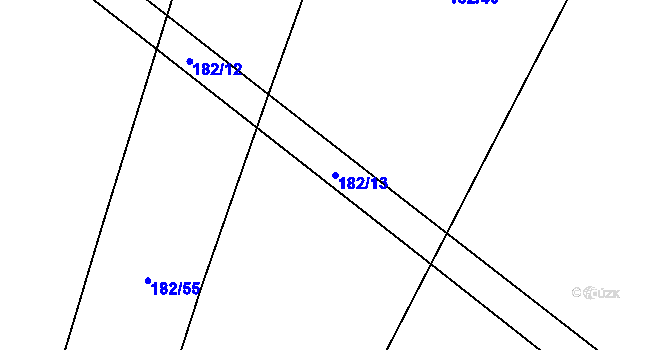 Parcela st. 182/13 v KÚ Krašlovice, Katastrální mapa