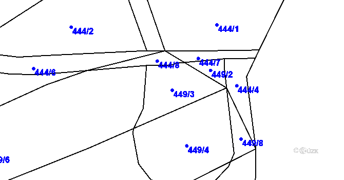 Parcela st. 449/3 v KÚ Krašlovice, Katastrální mapa