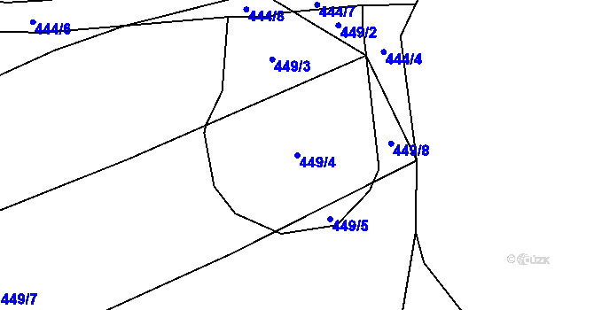 Parcela st. 449/4 v KÚ Krašlovice, Katastrální mapa