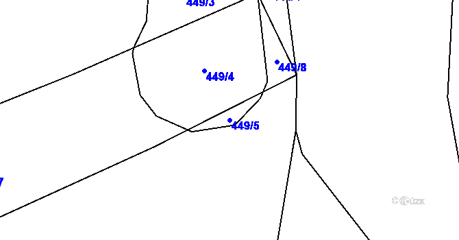 Parcela st. 449/5 v KÚ Krašlovice, Katastrální mapa